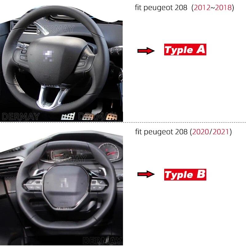 Per Peugeot 208 208 GT e208 I II 2012~2023 Coprivolante per Auto Gel di Silice Pelle PU Antiscivolo Massaggio Accessori Auto