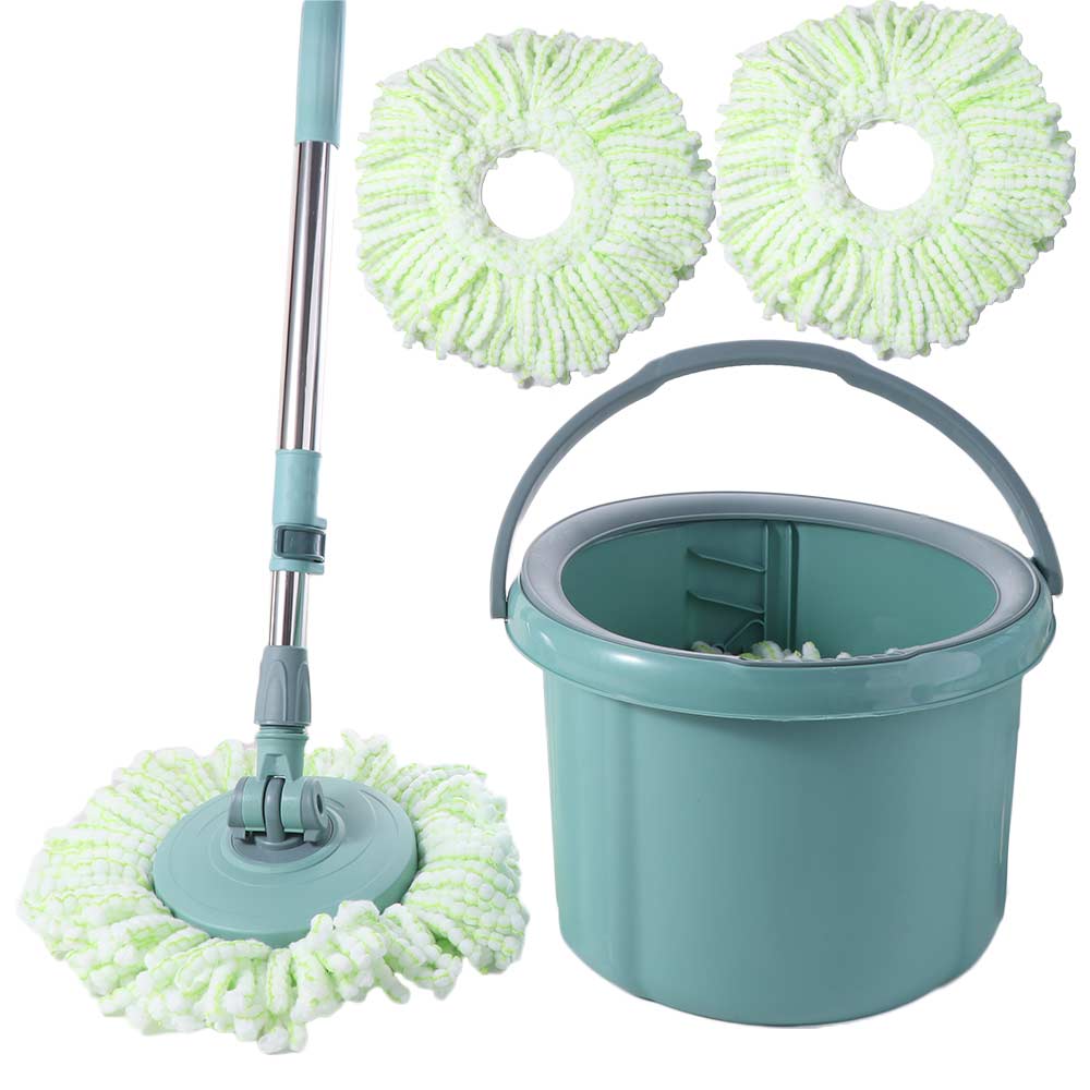 Self-separating Rotary Mop and Bucket Set Extended Handle Hand-Free Spin Floor Cleaner Tool Save Space Self Wringing