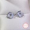 925 Sterling Silver Exquisite Cupid's Arrow Zircon Stud Earrings Women's Christmas Gift Hearts Arrows Jewelry Gift
