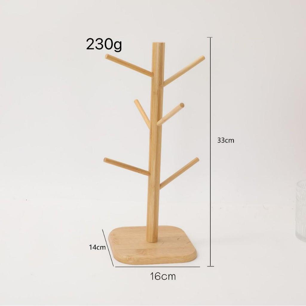 Bamboo Water Cup and Key Organizer Rack