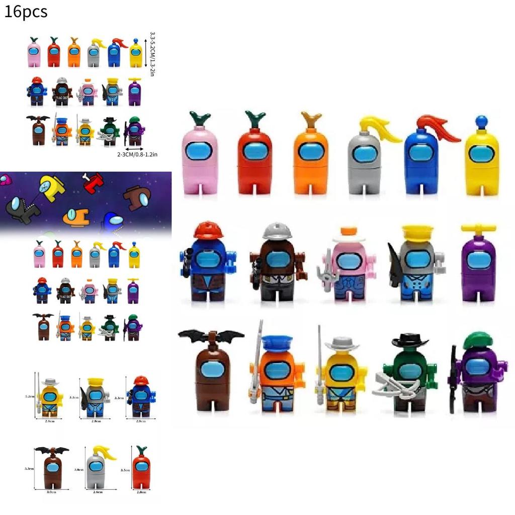 Exciting Space Among Us 16 Character Mini Building Blocks Perfect For Kids Playtime