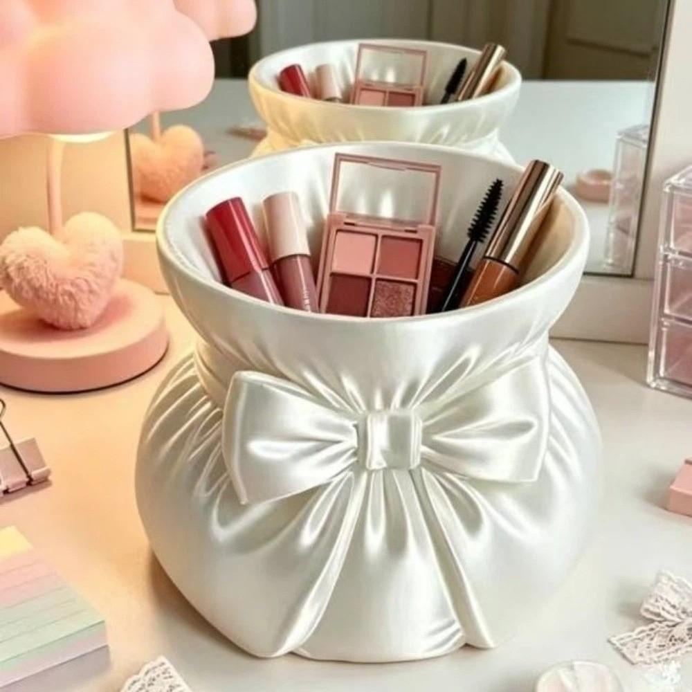 Creative Bow Pen Holder 3D Printed Makeup Brush Storage Case Desktop Organizer Vanity Organizer