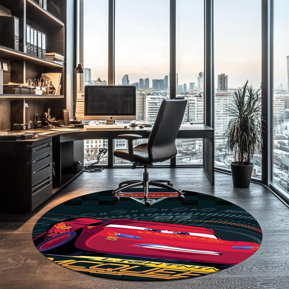 Cars Printed Round Rug Carpet Chair Rug Area Rug Entryway Doormats,for Office Chair Living Room Bedroom Kitchen Room.