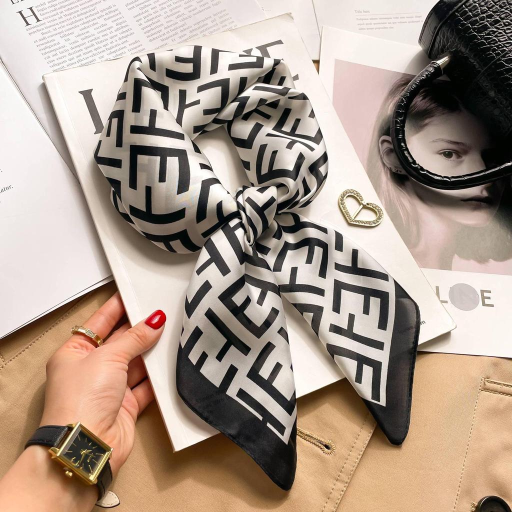 Silk Women's Square Scarf - Versatile Fashion Accessory for Spring and Autumn