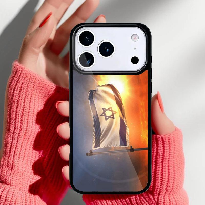I=srael Flag in Finger Phone Case for iPhone 17 16 15 14 13 Pro Max Back Cover for 12 11 Pro Coque