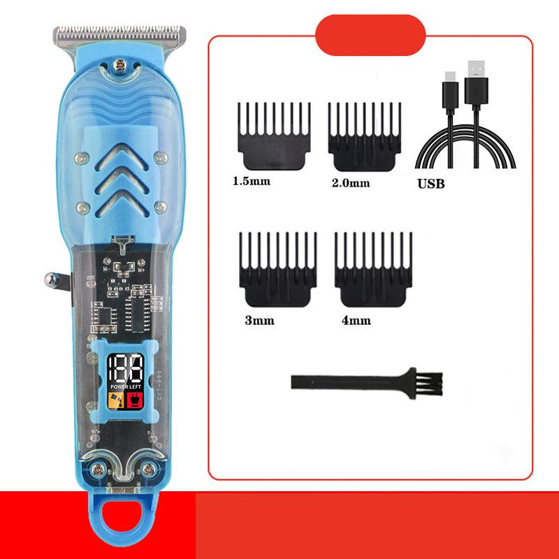 New Professional Hair Clippers Rechargeable Hair Clipper Transparent Electric Hair Trimmers For Men Cordless Hair Cut Machine