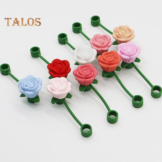 1/9 bucăți capace de paie din silicon pentru ceașcă de 30/40 oz Toppers de paie în formă de floare drăguță pentru pahare Capace de paie de băut rezistente la praf de 10 mm Capace reutilizabile