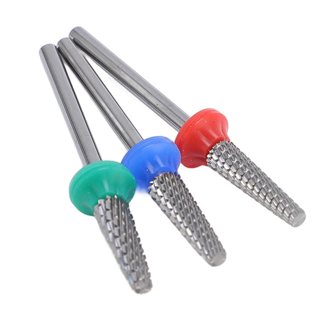 3pcs Nail File Bits Tungsten Steel Nail File Bits Professional Manicure Grinding Heads for Electric 