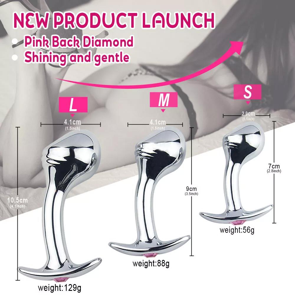 Metal Steel G-spot Anal Butt Plug Prostate Massager Probe Sex Toys for Men Women