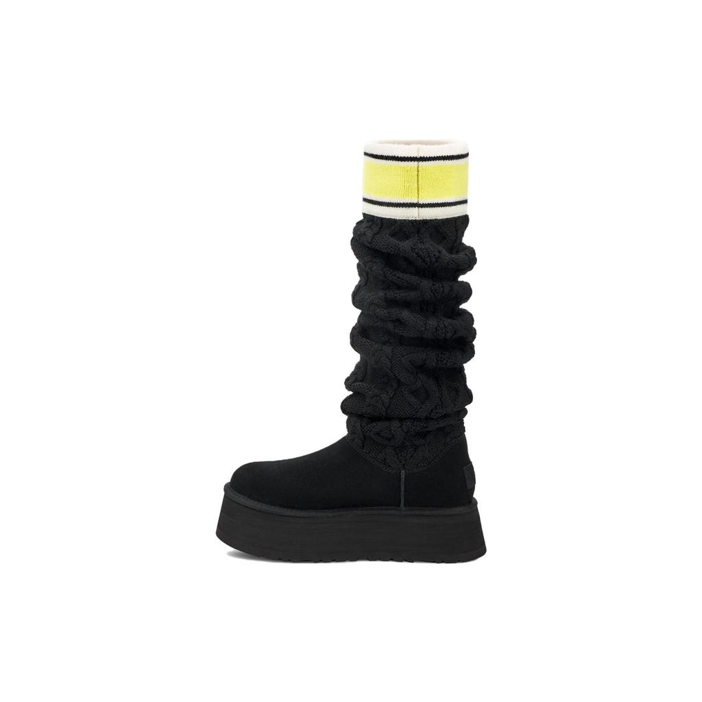 UGG Classic Sweater Letter Tall Boot Black (Womens) Women Sneakers 1144044-BLK