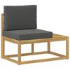 Outdoor End Sofa White 91 X 63 X 73 Cm Solid Acacia Wood