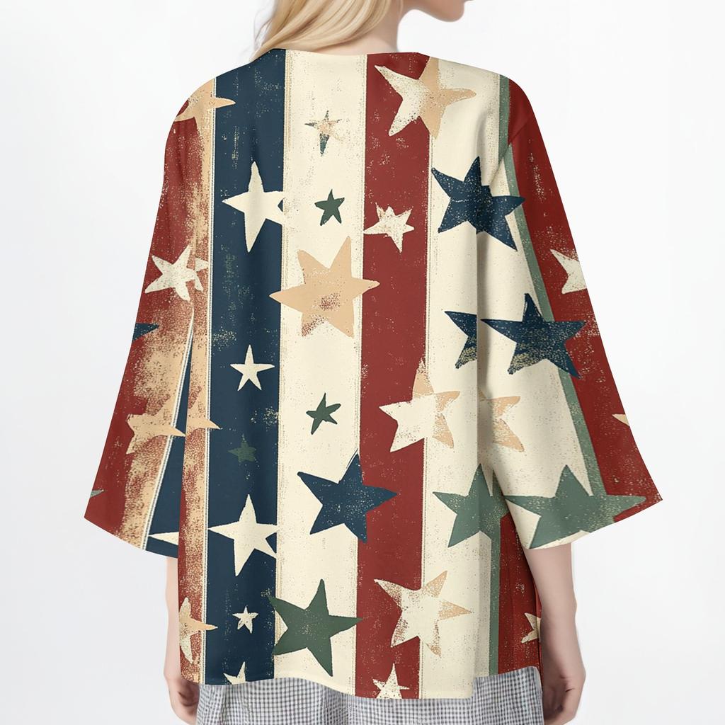 Women's Casual Fashion Printed Lightweight Mid-length Jacket Cardigan