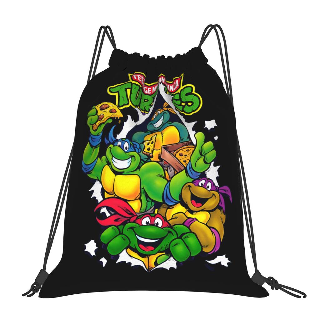 Custom Ninjas Turtles Drawstring Backpack Sports Gym Bag for Men Women Superhero Training Sackpack