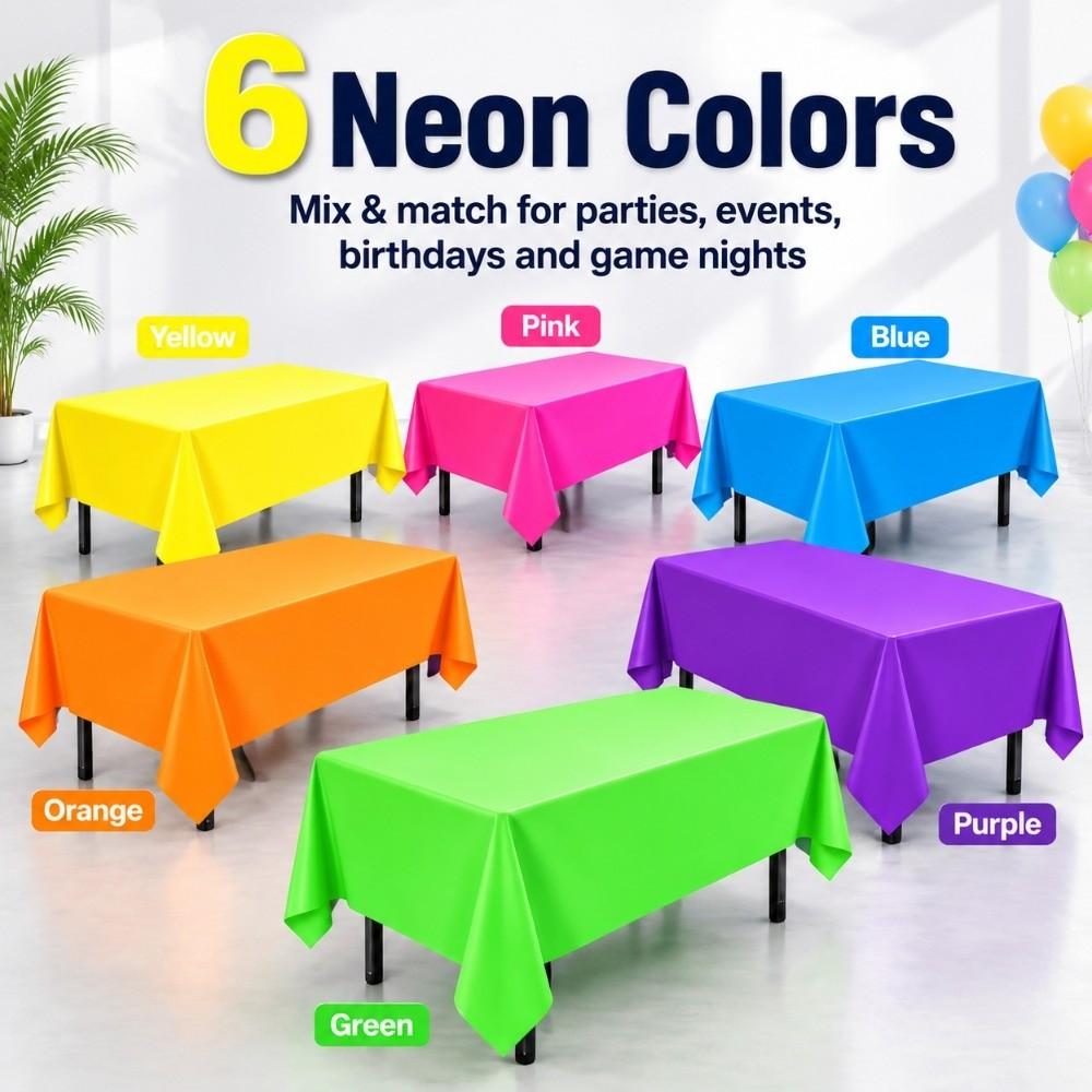 Thickened Fluorescent Tablecloth Solid Color Macaron Table Cover Disposable Tablecloth Bar Decor