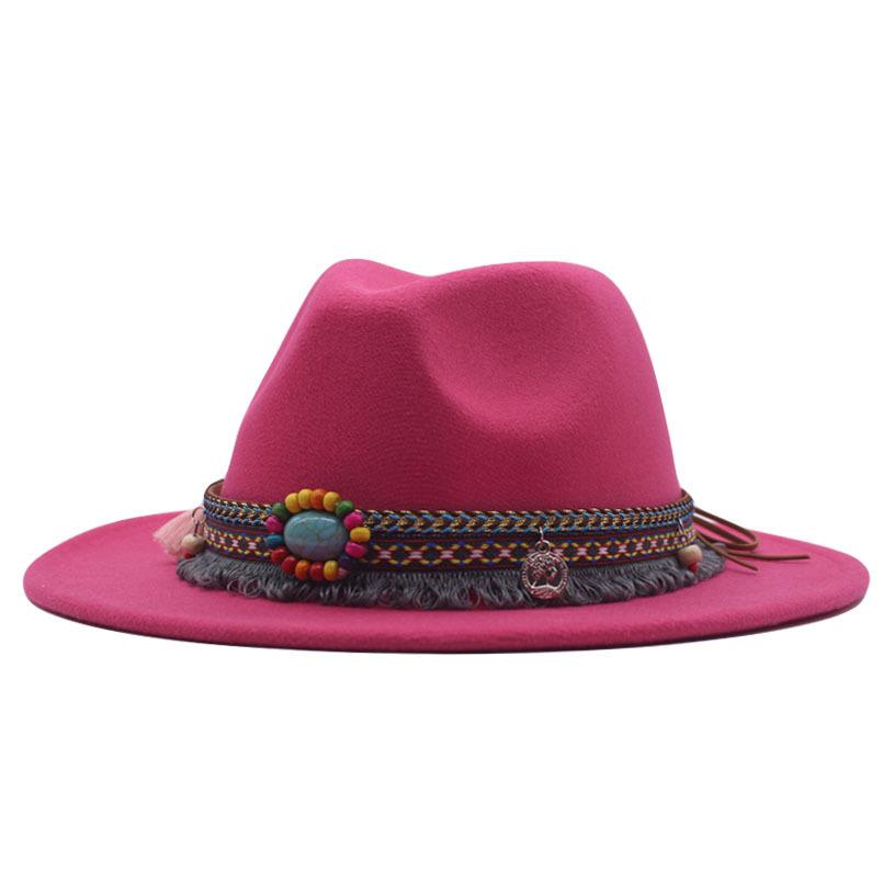eBay New Woolen Top Hat Women's Minority Style Retro Flat-brimmed Jazz Hat