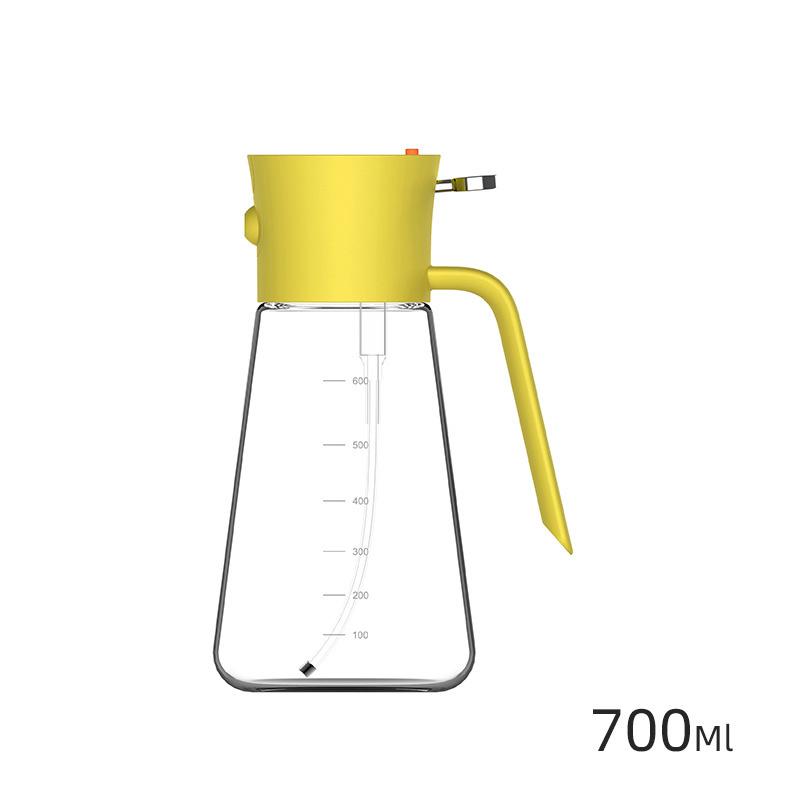 

700 мл 2 в 1 бутылка-спрей для масла, стеклянная перевернутая бутылка-спрей для масла, дистрибьютор кухонного масла, кухонные принадлежности, гаджеты, дропшиппинг жёлтый