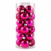 24 Pieces Christmas Bauble 3 Cm Diameter Hanging with Metal Cap Glossy Ornament for Holiday