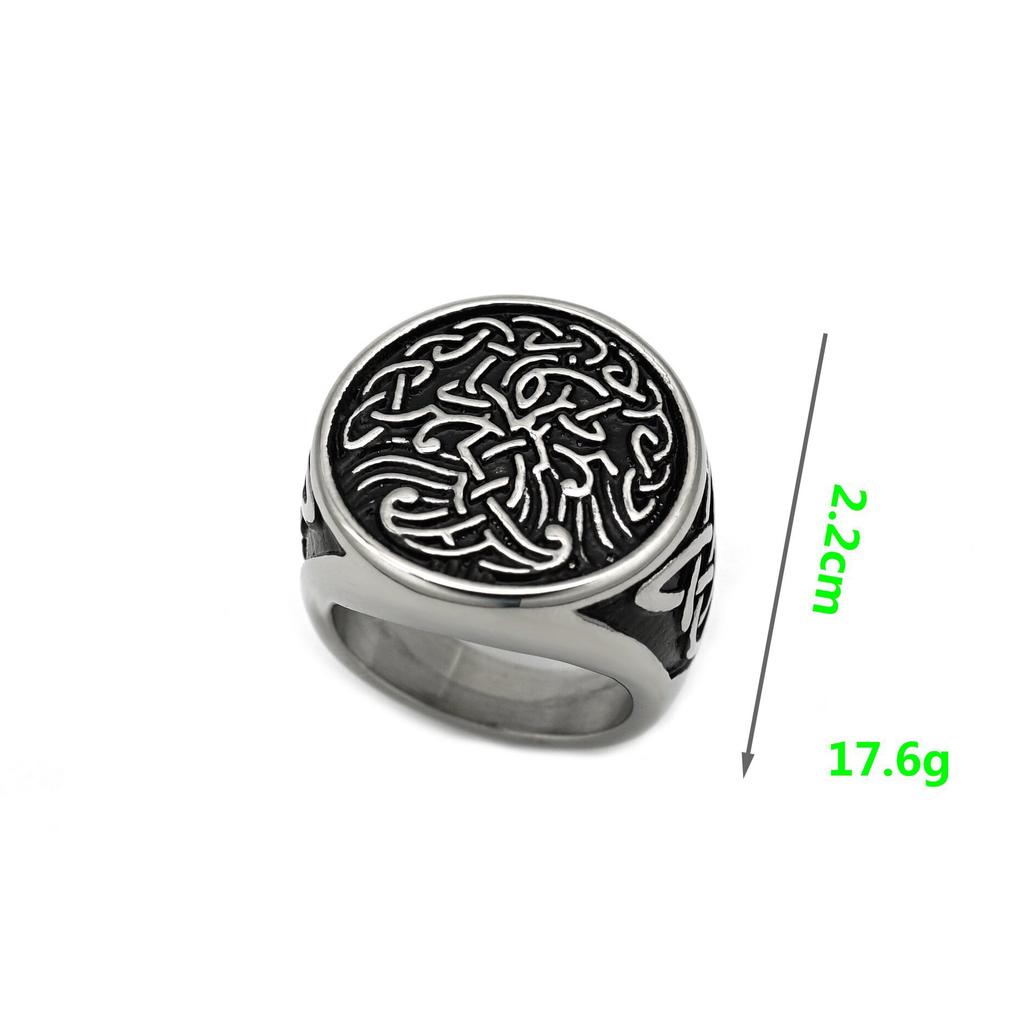 Viking Ring Yggdrasil Celtic Style Mens Stainless Steel Jewelry Retro Fashion