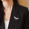 Women Brooch Sparkling Rhinestones Imitation Pearls Decor Suit Lapel Pin Sweaters Collars Hats Bags Coats Scarves Badge