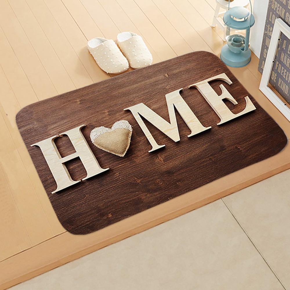 Letter Print Doormats Rectangle Non-Slip Flannel Door Mat Bedroom Kitchen Entrance Floor Mat Doormats 2021 Door Mat Balcony Mats