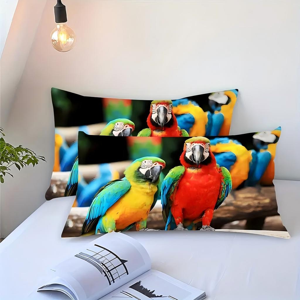Comforter Two Colorful Parrots Pattern 3D Printed Set Bird Themed Luxury Soft Comfortable Polyester Bedding Set