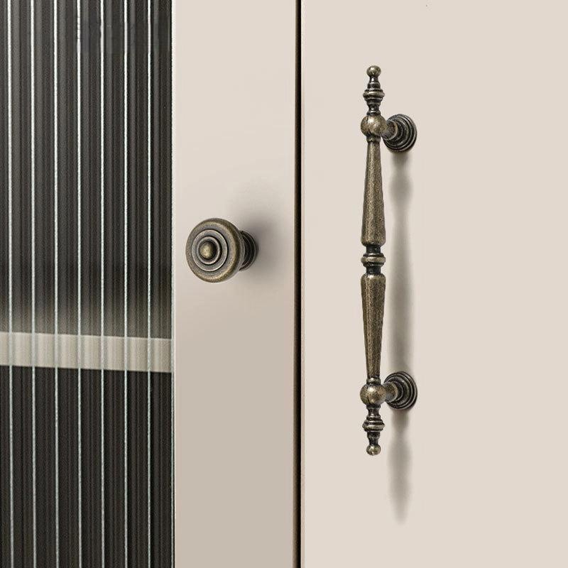 Antique Bronze Brass Pull Handles Vintage Cabinet Door Drawer Wardrobe Knobs 1PC Decorative Hardware Furniture