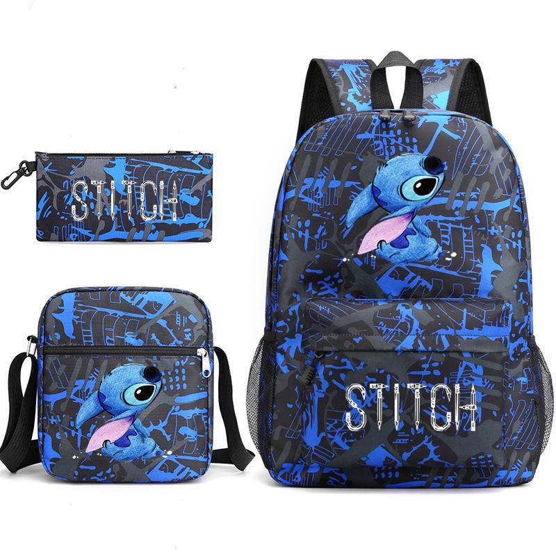 Printed Schoolbag Three-Piece Set, Primary And Secondary School Schoolbag, Backpack, Shoulder Bag, Pencil Bag.