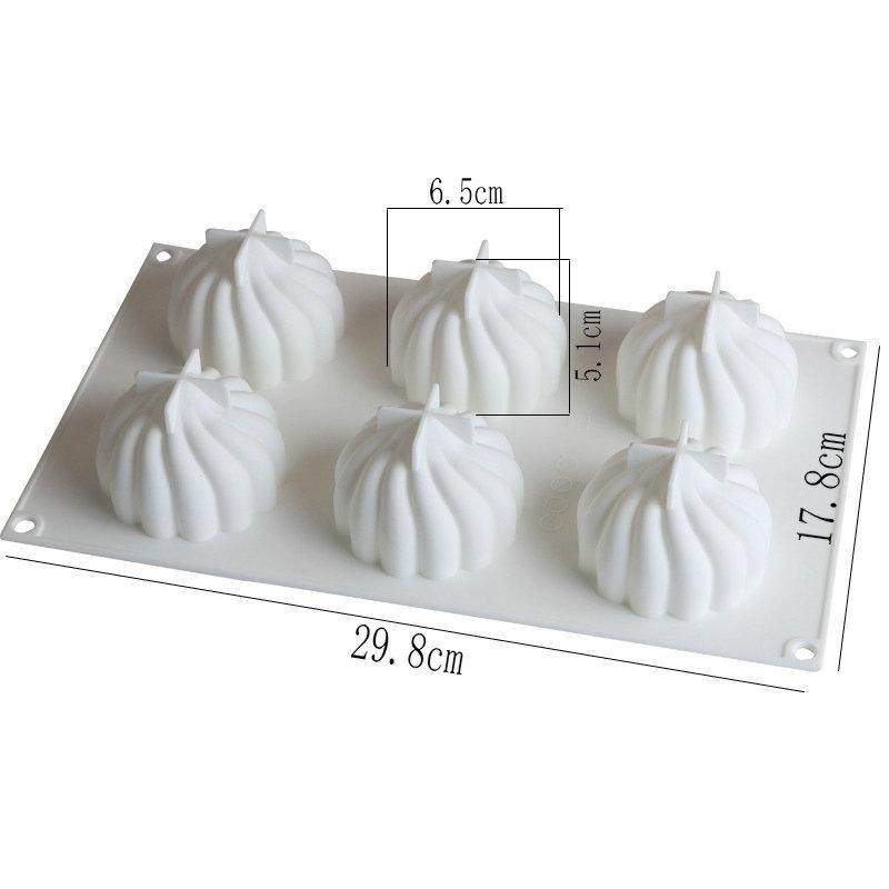 1 Pc 6 Steamed Buns, Cookies, Ice Cream Mousse Mold, Small Whirlwind, Small Onion Head Cake, Silicone Mold, Chocolate Mold