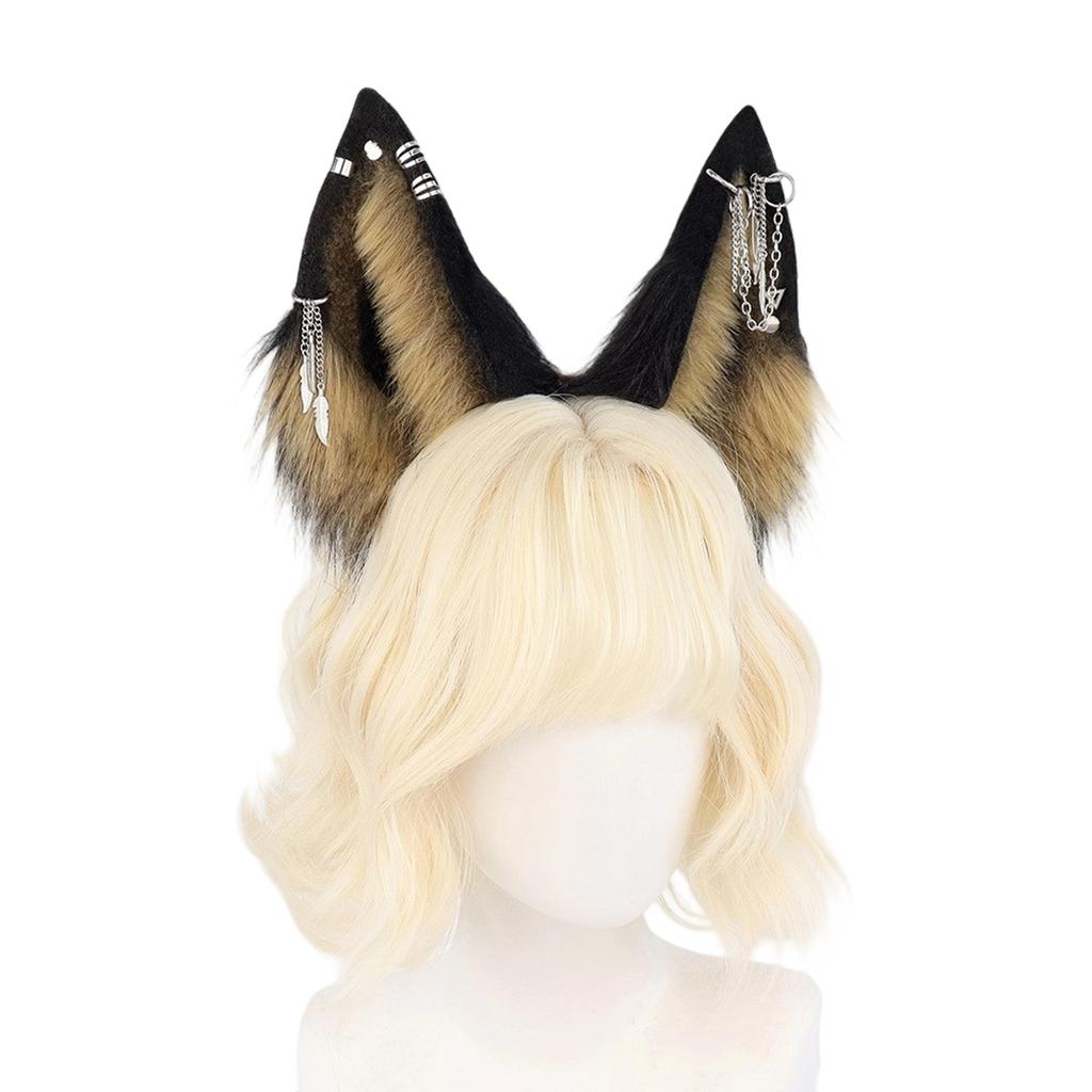 Elastic Faux Fur Wolf Ear Headband for Costume Parties Cosplay Event and Role Playing Gathering Dressingup Headwear