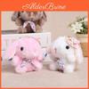 Short Pile Plush Bunny Doll With Flower Hat And Bow For Backpack Decor