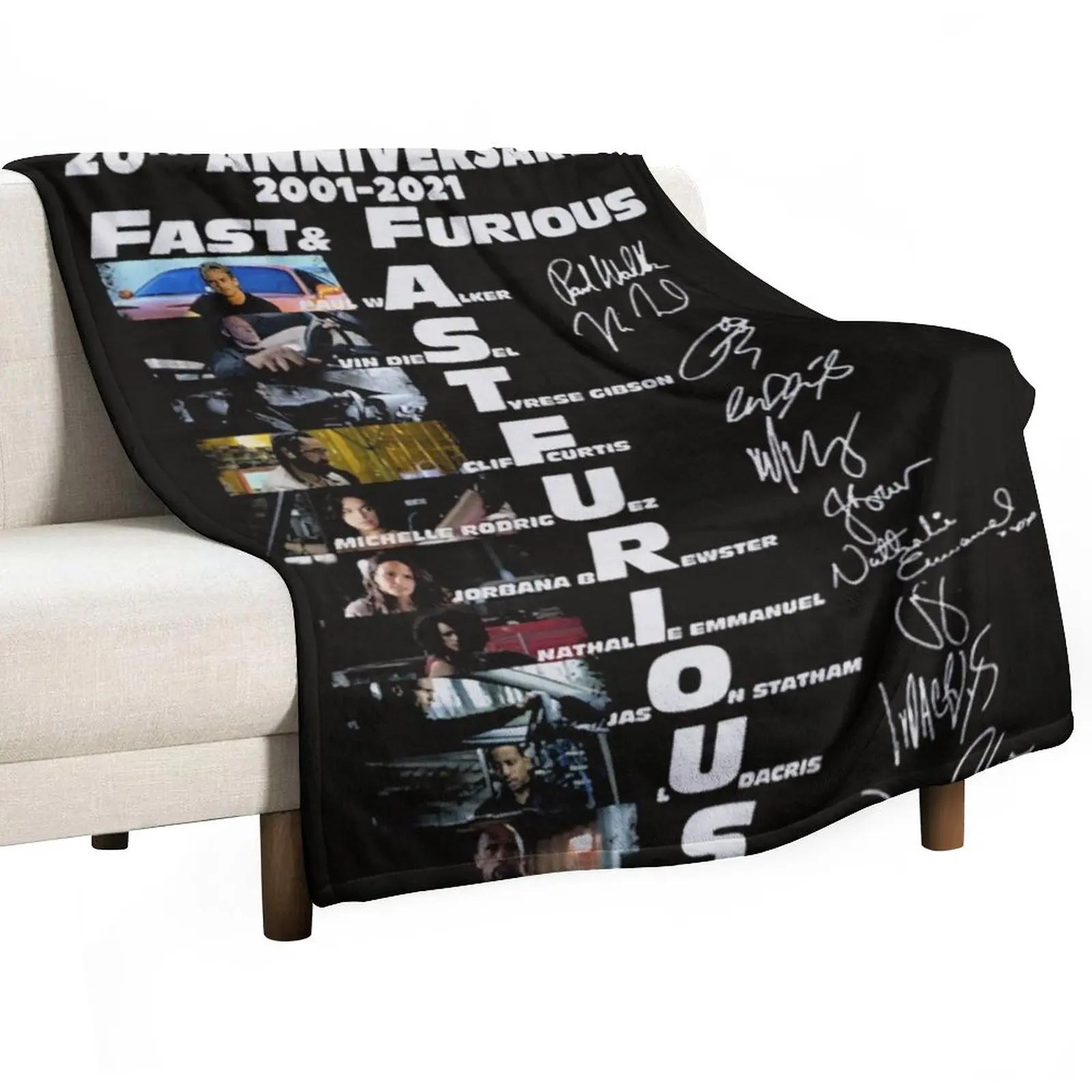 20th Anniversary 2001 2021 Fast Furious Signatures Classic Throw Blanket Sofa Blanket 30x40in