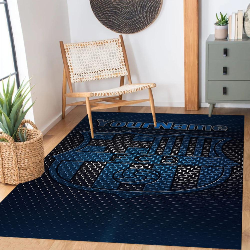 Fc Barcelona Customizable Name Area Rug Design for Bedrooms Hallway Foyer Living Rooms Anti-slip Rug Anime Office Decor