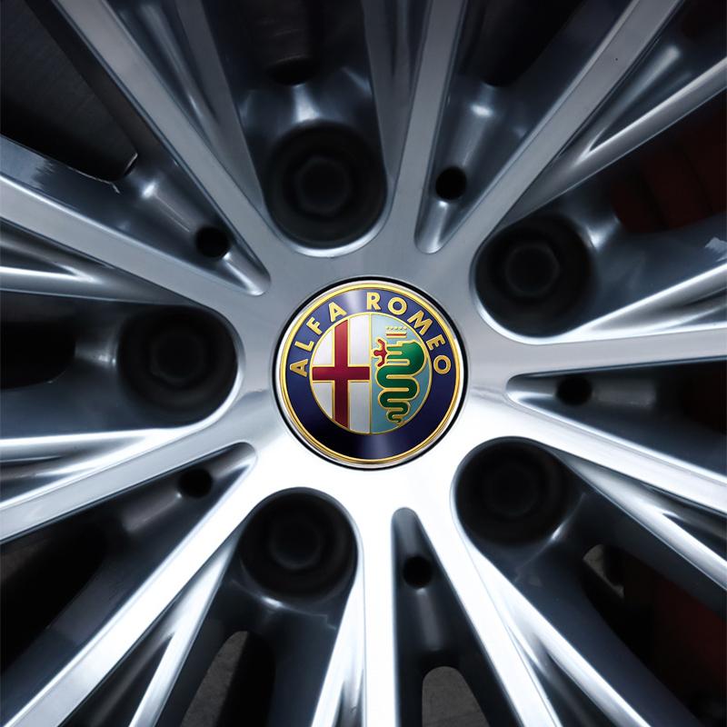 4pcs 60mm Car Wheel Center Hub Center Cap Rim Hub Dustproof Cover Emblemem for Alfa Romeo Giulia Stelvio Giulietta Spider GT 4C 8C Mito Brera