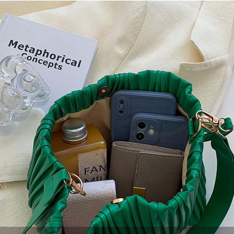 Bolsa balde de ombro feminina vintage simples cor sólida papel kraft transversal mensageiro grande capacidade