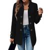 Women's Fashionable Casual Long-Sleeved Solid Color Three-Button Double-Breasted