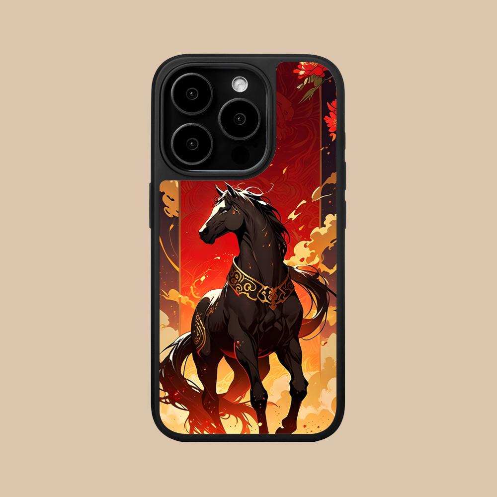 Golden Horse Year Mobile Phone Case for iPhone 17 16 15 14 13 12 11 Air Pro Max Plus Matte Surface Colorful Cover Pretty Cover