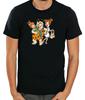 Die Flintstones Charaktere Weiß/Schwarz Kurzarm Herren T-Shirt Unisex T-Shirt