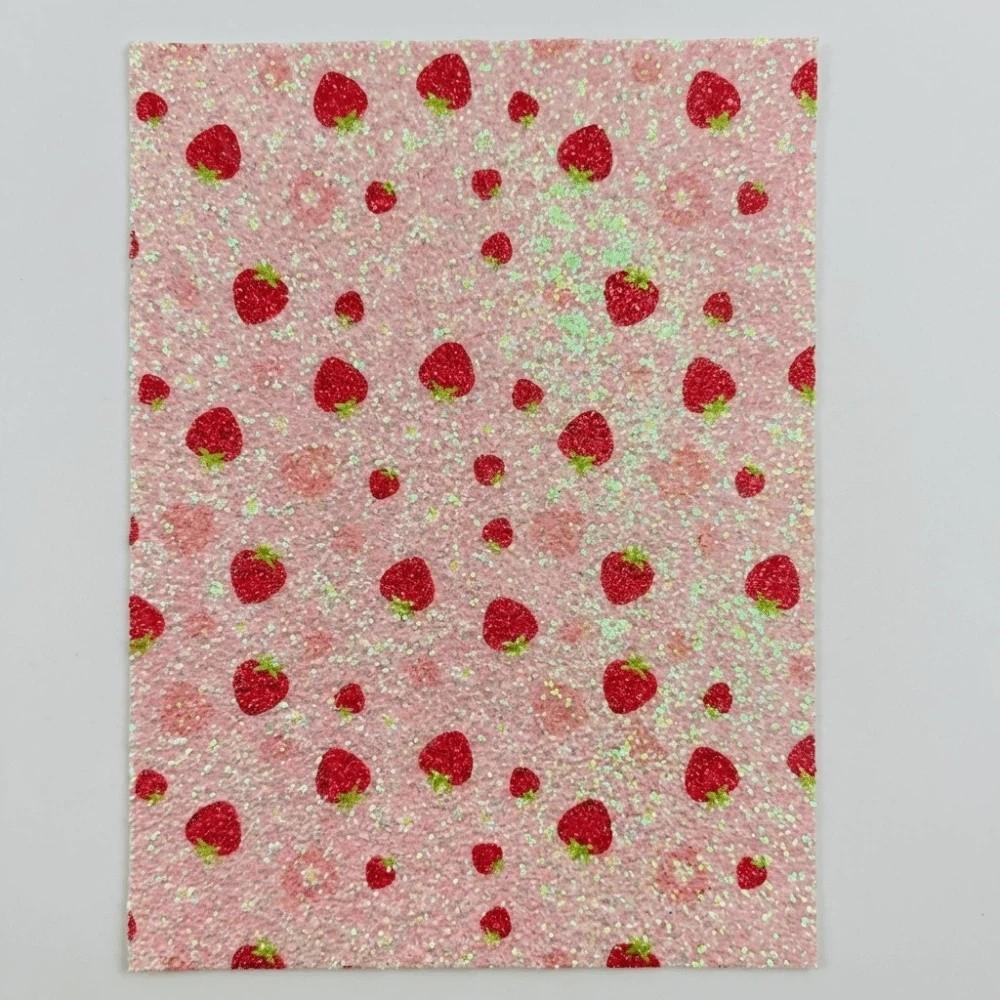 5Pcs Strawberry Silver Glitter Baking Cloth Fuse Beads Heat Resistant Ironing Sheets Handmade Hobby