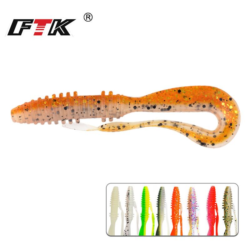 FTK Tail Thread Lure 8 Pieces Lure Shaker Soft Jig Head Gift Swing 8cm Weight 2.7g Fishing Tackle