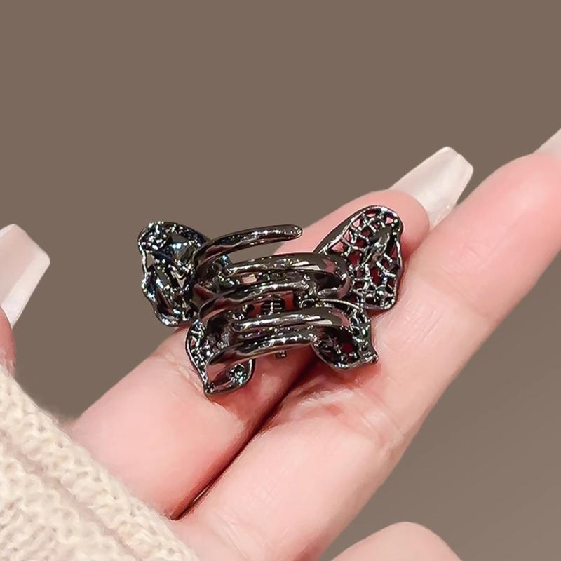 1 Stück High-End Damen Pony Seitenhaarspange Niedliche Schwarze Kristall Schmetterling Kleine Haarkralle Süße Koreanische Haarspange Mode Top Clip