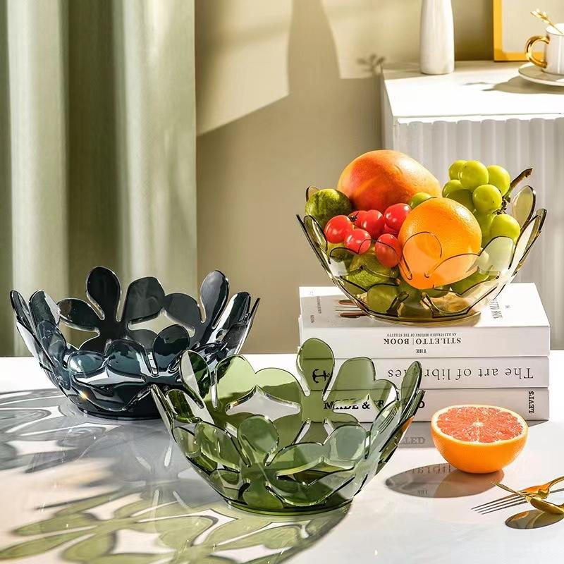 Petal Fruit Plate Light Luxury Premium Sense of Living Room Coffee Table Fruit Snack Tray Candy Dried Fruit Simple Light Luxury Fruit Plate