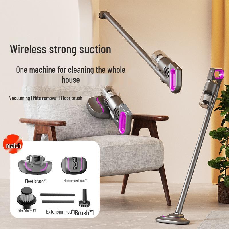 High-Power Wireless Handheld Mite Remover Vacuum Cleaner - 3-in-1 Multifunctional