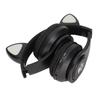 Leuchtende Katzenohren Bluetooth Kopfhörer Bass Faltbar Kabellos Headwear Atmungslicht Headset