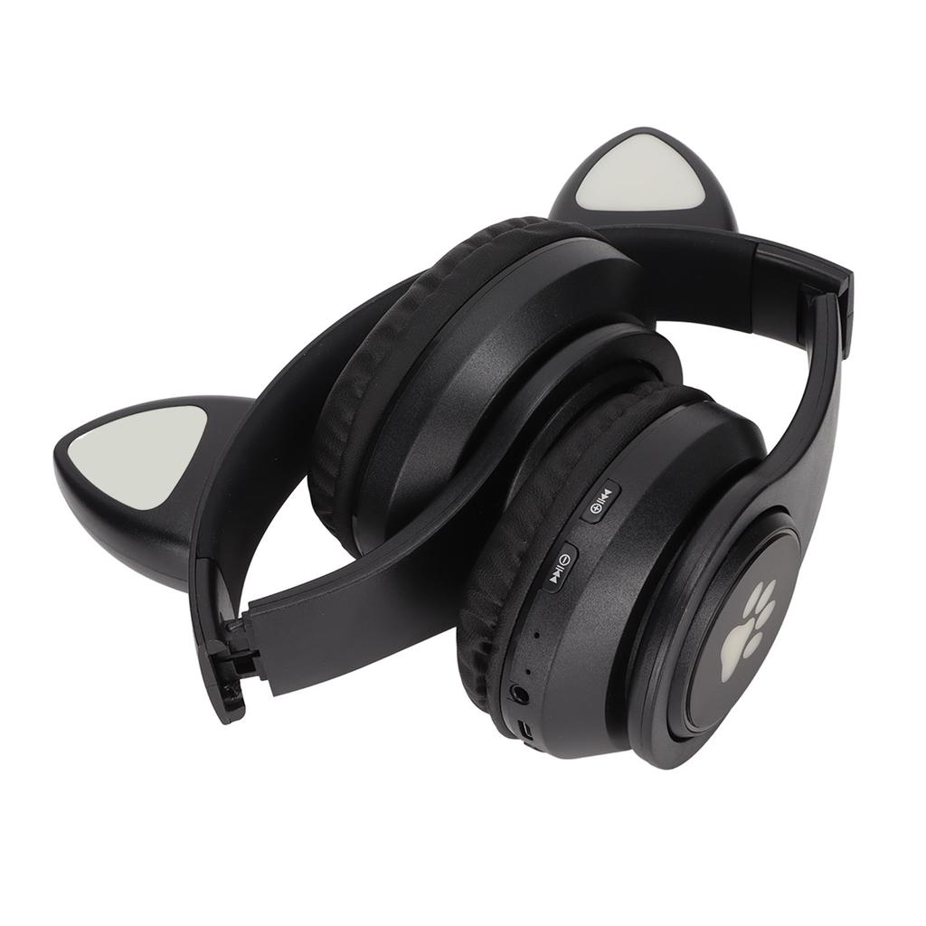 Leuchtende Katzenohren Bluetooth Kopfhörer Bass Faltbar Kabellos Headwear Atmungslicht Headset