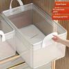 1 Piece PVC Foldable Organizers Transparent Waterproof Stackable Storage Bin for Clothes Quilts Dust-proof Drawer Storage Basket
