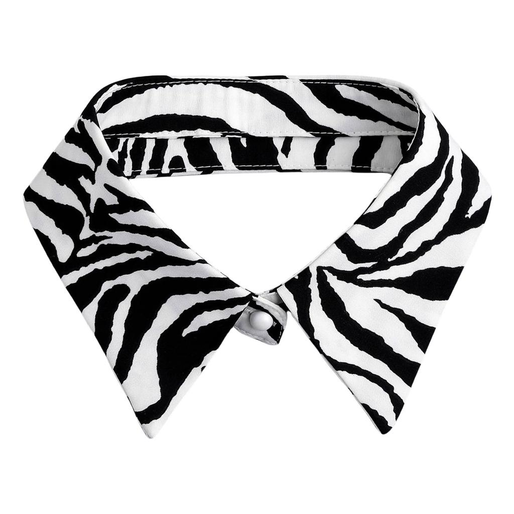 Black White Striped Faux Collar Decorative False Lapel Detachable Blouse Collar for Women Men Half Shirt Accessories