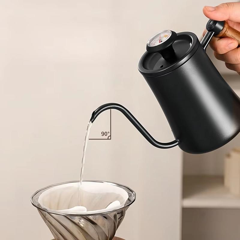 Stainless Steel Goose Neck Coffee Pot Drip Port 550Ml Pour Over Coffee Kettle Scale Comfortable Grip Hand Brewing Kettle