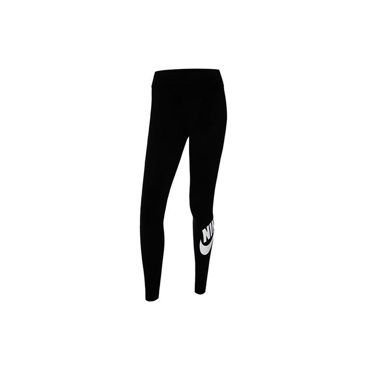 (WMNS) Nike Sportswear Essential High-Waisted Logo Leggings Black White Women s CZ8528-010 L