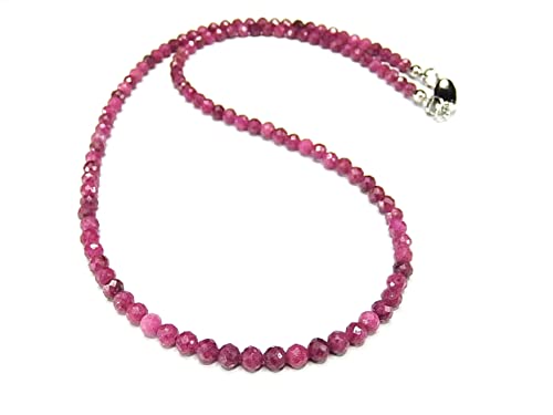 [Stone Street] Natural Ruby Small Stone Necklace, Approx. 4mm, Wire Finish, Stainless Steel Fittings, Queen of Gems