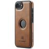 DG.MING For iPhone 16e Case Anti-Drop Leather Coated PC+TPU Phone Back Cover
